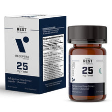 Load image into Gallery viewer, Receptra Serious Rest Capsules 25mg / 30 Gel Caps (CBD Capsules + Chamomile)