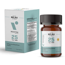 Load image into Gallery viewer, Receptra Seriously Relax Capsules 25mg / 30 Gel Caps (CBD Capsules + Lavender)