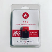 Load image into Gallery viewer, Caly Pod SEX CBD Pod 500MG Full Spectrum CBD  Increase intimacy and prolong arousal with CalyFx’s custom blend of Terpenes and Full Spectrum CBD, CBN & CBG oil. Designed to enhance your sexual experience and release your inhibitions.