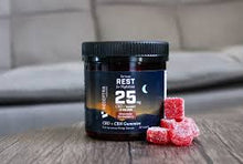 Load image into Gallery viewer, Receptra Rest for Nighttime CBD Gummies 25mg Mountain Strawberry CBD + CBN Gummies
