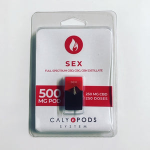 Caly Pod SEX CBD Pod 500MG Full Spectrum CBD  Increase intimacy and prolong arousal with CalyFx’s custom blend of Terpenes and Full Spectrum CBD, CBN & CBG oil. Designed to enhance your sexual experience and release your inhibitions.