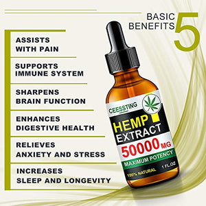 Envisha Hemp Oil CBD 50000mg (3 Pack) Dietary Supplement Herbal Tincture Drops 30ml 1 fl.oz.