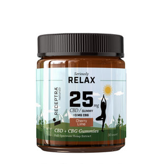Receptra Seriously Relax 25mg CBD + CBG Gummies / 30ct Jar
