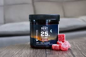 Receptra Rest for Nighttime CBD Gummies 25mg Mountain Strawberry CBD + CBN Gummies